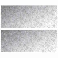 Płytki w Szachownicę 2 pcs Srebrny 100 x 40 cm Aluminium