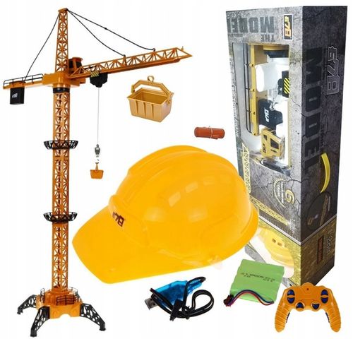Mega Dźwig Żuraw Budowlany RC Zdalnie Sterowany 128cm na Pilot + Kask LED na Arena.pl