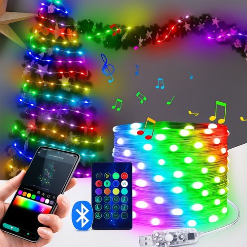 Lampki choinkowe inteligentne taśma 150 led usb app bluetooth smart pilot na Arena.pl