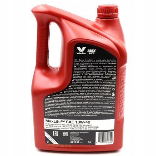 OLEJ VALVOLINE MAXLIFE 10W-40 5L na Arena.pl