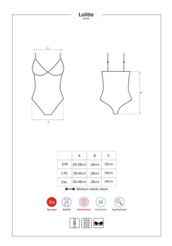 lolitte body czarne s/m na Arena.pl
