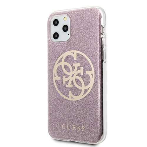 Guess Circle Glitter 4G - Etui iPhone 11 Pro Max (różowy) na Arena.pl