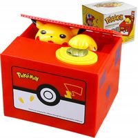 Skarbonka interaktywna Pikachu Pokémon czerwona plastikowa 10 cm