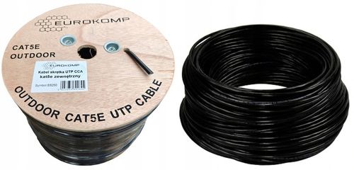 KABEL UTP zewnętrzny PODWÓJNA IZOLACJA RJ45 skrętka 305m ZIEMNA Eurokomp na Arena.pl