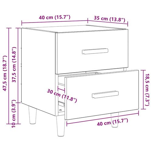 Szafka pod łóżko z szufladą dąb artisan 40 x 35 x 47.5 cm na Arena.pl
