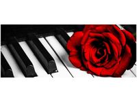 100X40CM RÓŻA FORTEPIANIE OBRAZ DREWNO