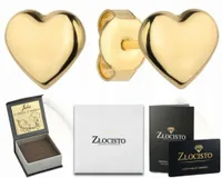 ZŁOTE KOLCZYKI + PUDEŁKO Z GRAWEREM + ŚCIERECZKA SERCA SZTYFTY 585 PREZENT