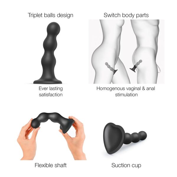 DILDO PLUG BALLS NOIR - XXL zdjęcie 4