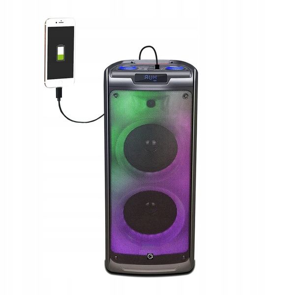 GŁOŚNIK BLUETOOTH PRZENOŚNY KARAOKE MANTA 100W USB zdjęcie 14