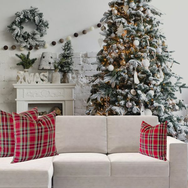 Poszewka Świąteczna Poduszka z Czerwonej Kraty 50x50 zdjęcie 10