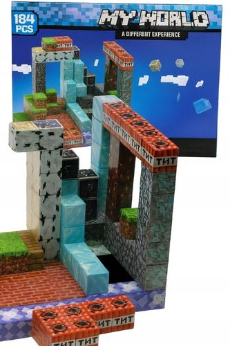 KLOCKI MAGNETYCZNE PIKSELE BLOCZKI SZEŚCIANY MOCNE 184 KLOCKI 2 FIGURKI na Arena.pl