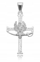 WISIOREK SREBRNY KRZYŻYK MĘSKI PATRIOTYCZNY Z ORŁEM I SZABLĄ