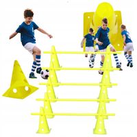 ZESTAW KOORDYNACYJNY TRENINGOWY 32cm - 1m 10 pachołków + 5 tyczek / lasek