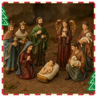 Zestaw Figurek Dekoracyjny do Szopki Bożonarodzeniowej 9 cm kpl. 8 szt.