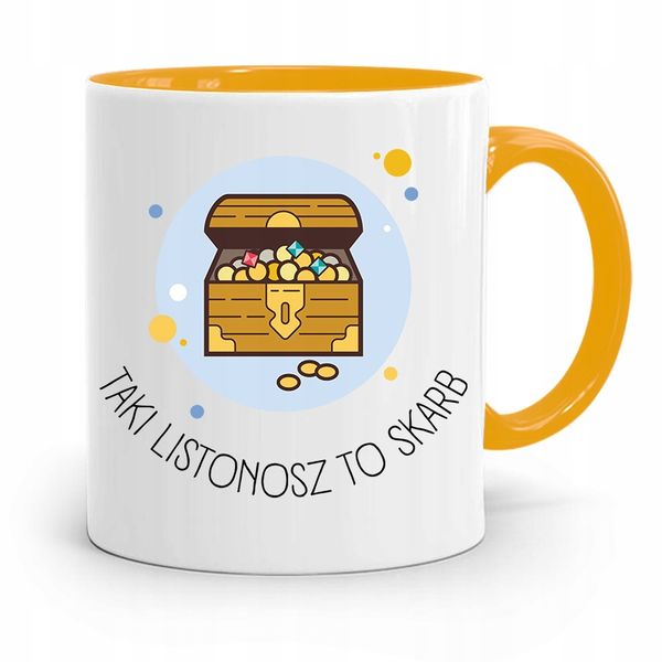 Kubek Żółty Dla Listonosza Listonosz To Skarb Z Nadrukiem Ze Zdjęciem zdjęcie 1