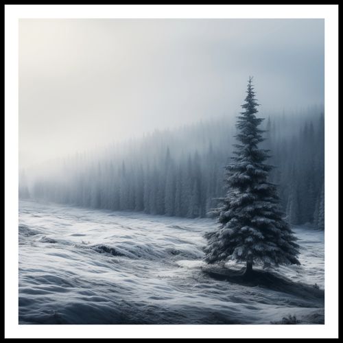 Plakat 100x100cm Samotna Choinka na Arena.pl