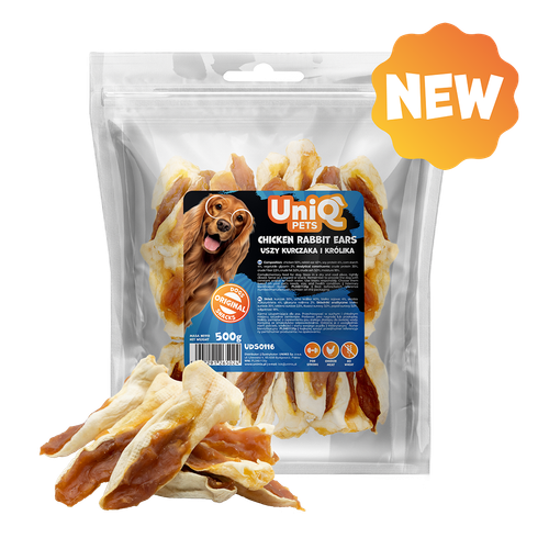 UNIQ PETS uszy królicze z kurczakiem 500g przysmaki dla psa MEATY na Arena.pl