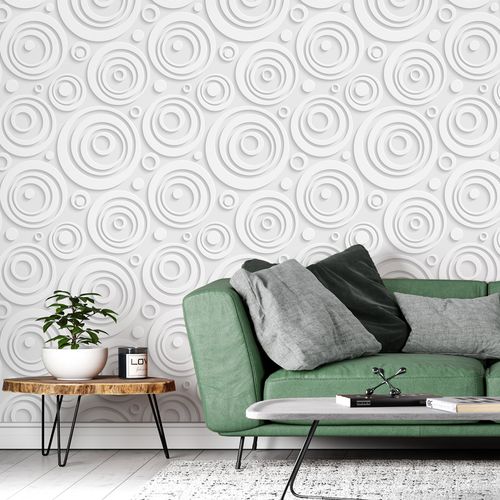 Tapeta Do Salonu Okręgi Wzór GEOMETRYCZNY Efekt 3D na Arena.pl