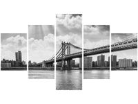 75CM 120 OBRAZ 5 ELEM BROOKLYN NOWY JORK ŚCIENNY DRUK