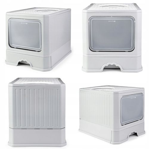 KUWETA DLA KOTA Z SZUFLADĄ ZAMKNIĘTA DUŻA KRYTA NA ŻWIREK TOALETA ŁOPATKA na Arena.pl