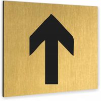 Tabliczka STRZAŁKA W GÓRE Tablica nierdzewna PIKTOGRAM ALUMINIUM ZŁOTA