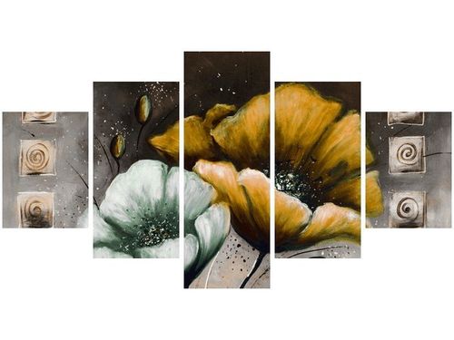 80CM 150CM OBRAZ 5 ELEM MALOWANE MAKI ZÓŁCI ŚCIENNY na Arena.pl