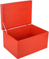 Pudełko drewniane czerwone z wiekiem 40x30x24 cm