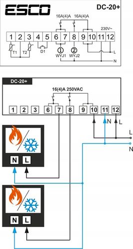 podwójny REGULATOR TEMPERATURY TERMOSTAT czujnik na Arena.pl