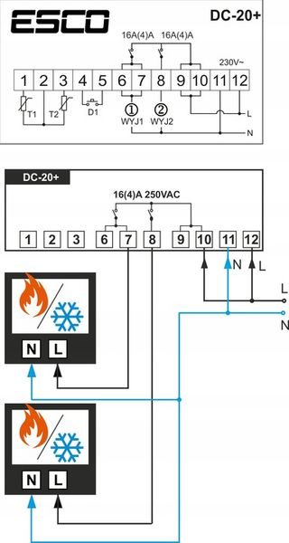 podwójny REGULATOR TEMPERATURY TERMOSTAT czujnik zdjęcie 4
