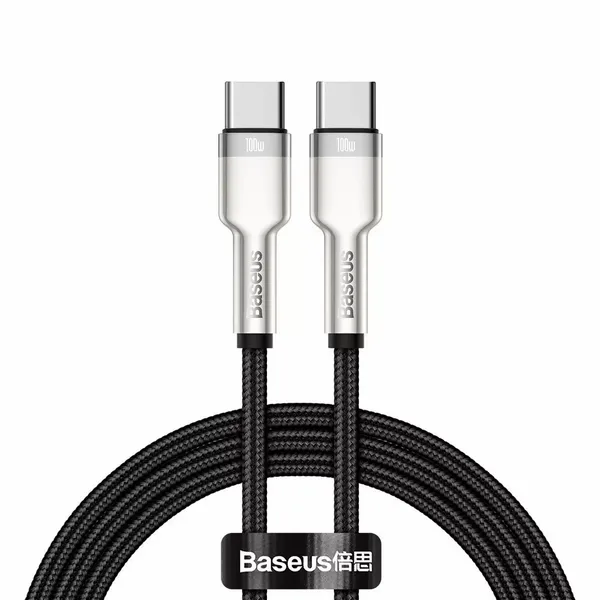 Kabel USB-C do USB-C Baseus Cafule, 100W, 1m (czarny) zdjęcie 1