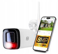 Kamera Zewnętrzna Tubowa IP WiFi 8MPx Powiadomienia, AUDIO 4xZOOM METALOWA