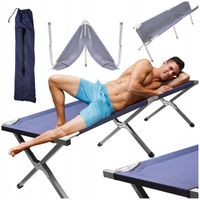 Łóżko polowe składane turystyczne kanadyjka XXL niebieskie 150kg