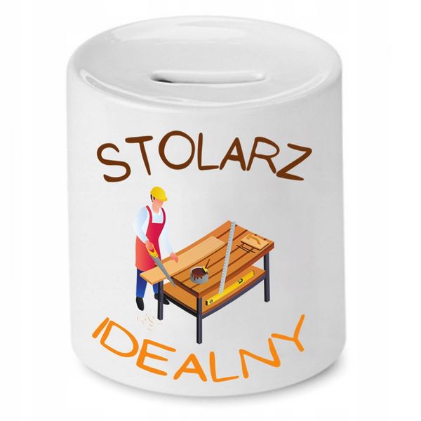 Skarbonka Prezent Dla Stolarza Idealny Z Nadrukiem Ze Zdjęciem zdjęcie 1