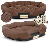 legowisko dla psa 75x50 cm personalizowane wodoodporne brązowe