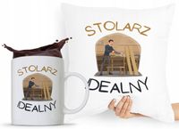 Zestaw Poduszka + Kubek Dla Stolarza Prezent Z Nadrukiem Ze Zdjęciem