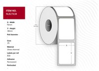 Capture Label 76x38 - Core 25. White.