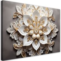 Obraz AI na ścianę - Biały kwiat 3d 90x60