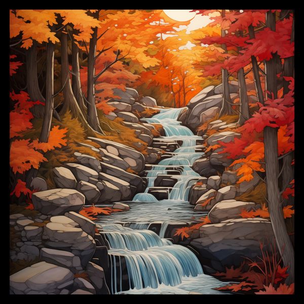 Plakat 30x30cm Jesienne Wodospady zdjęcie 2