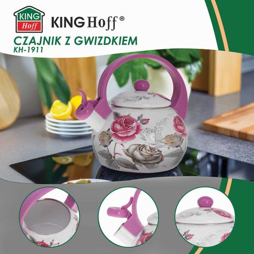 czajnik emaliowany 2l z gwizdkiem kinghoff kh-1911 na Arena.pl