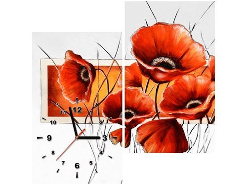 60X60CM ZEGAR MAKI BIAŁYM OBRAZ DREWNO ŚCIAN KWADRAT na Arena.pl