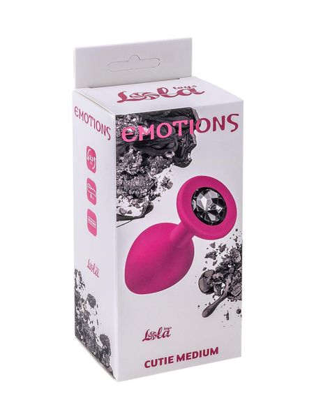 Plug-Anal Plug Emotions Cutie Medium Pink Dark Black Crystal zdjęcie 1