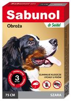 Obroża dla psa na pchły i kleszcze - Sabunol GPI działa 90 dni szara 75cm
