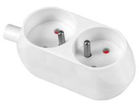 gniazdo podwójne 16a 250v rozbieralne z/u białe - vt-302-0021