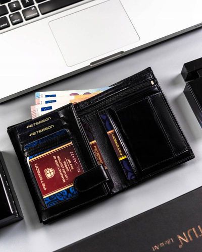 elegancki portfel męski ze skóry naturalnej - peterson na Arena.pl