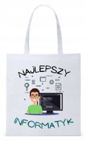 Informatyka Programisty Torba Eco Biała Shopper Z Nadrukiem Ze Zdjęciem