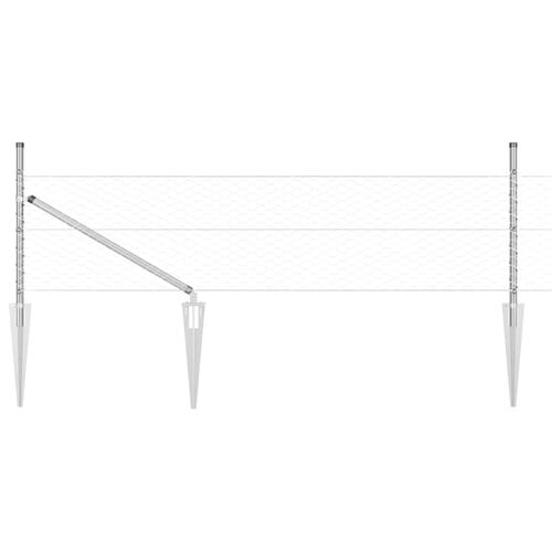Ogrodzenie z słupkami Srebrny 0.8 x 25 m Stal pokryta PCV na Arena.pl