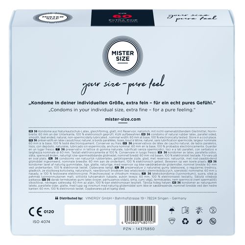 condoms 60 mm 36 pieces mister.size na Arena.pl