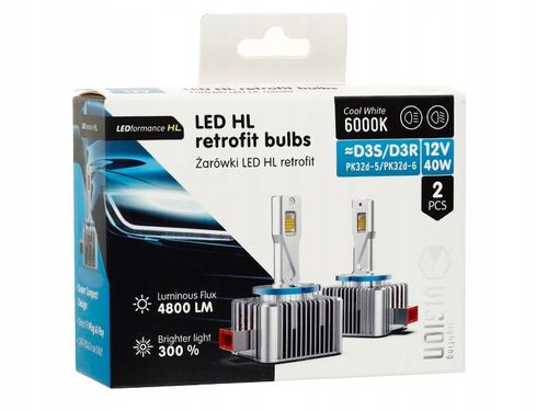 Żarówki VISION LED retrofit D3S / D3R HL 12V 40W 4800 lm 6000K CANBUS 2 szt na Arena.pl