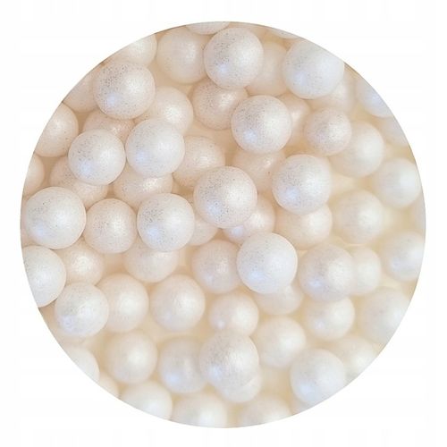 POSYPKA PERŁOWA PEREŁKI BŁYSZCZĄCE BIAŁE DUŻE 90g NA TORT KOMUNIĘ 1101 na Arena.pl