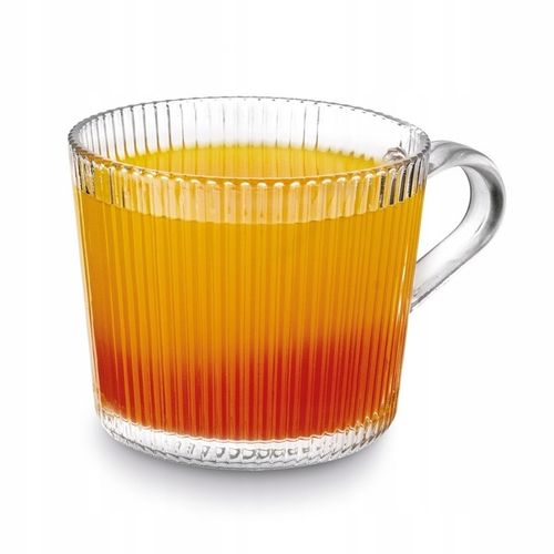 Zestaw SZKLANKI DO KAWY napojów SZKLANY KUBEK do herbaty Z UCHEM 6x400ml na Arena.pl